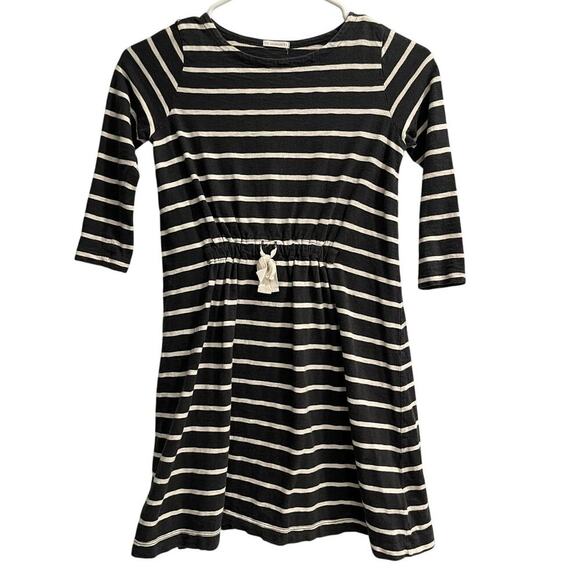 Crewcuts J.Crew Girls Size 8 Dress Dark Gray Cream Stripes - Picture 1 of 4